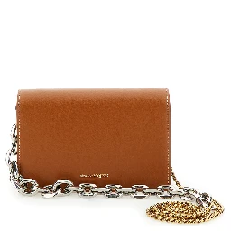 Small Skull Caramel Crossbody Bag with Skull Detail in Leather Woman