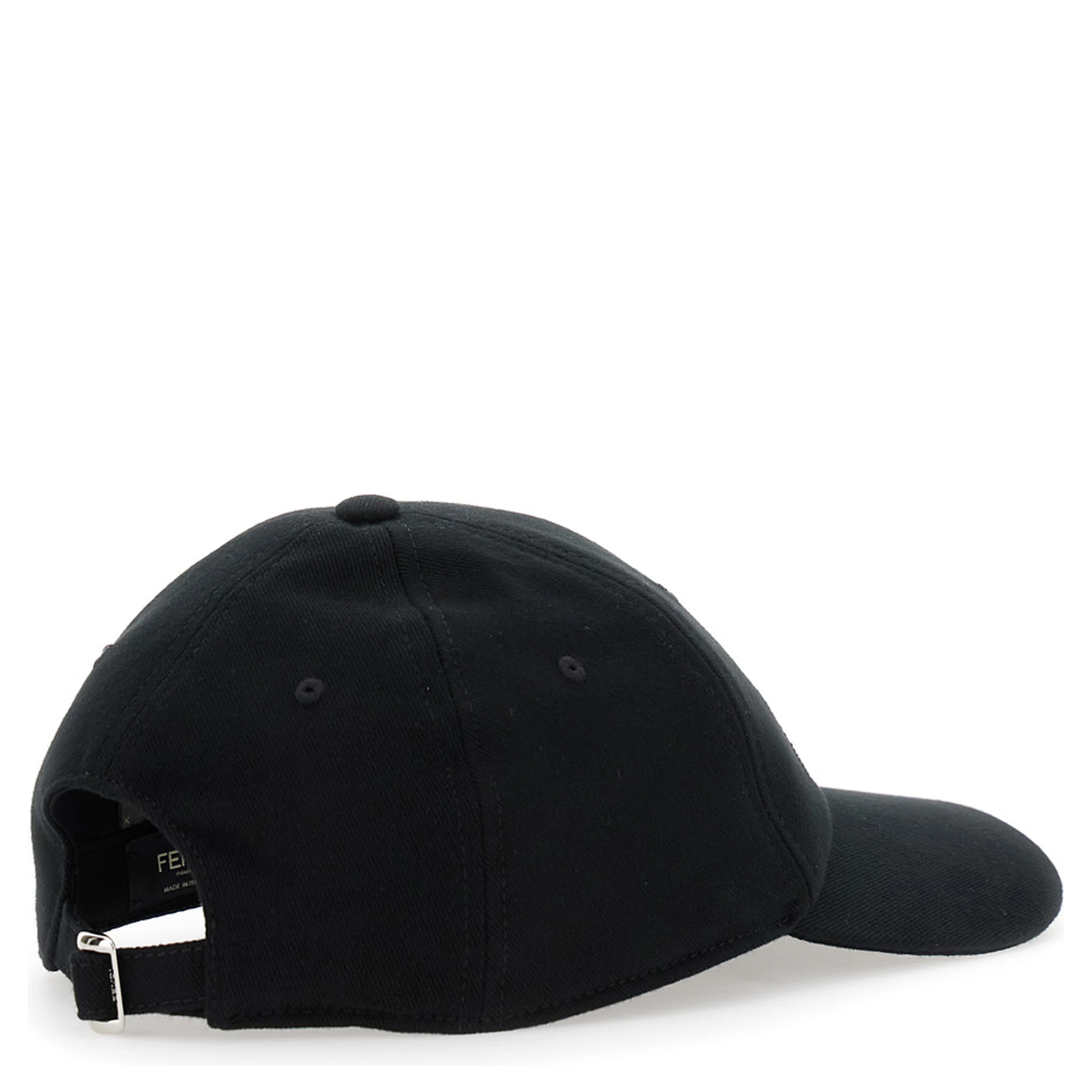 Black Baseball Cap with Logo Lettering Embroidery on the Front in Cotton Man