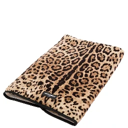Multicolor Bath Towel wirh All-Over Leopard Print in Cotton Dolce & Gabbana