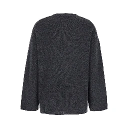 Grey Relaxed Crewneck Sweater in Cashmere Woman