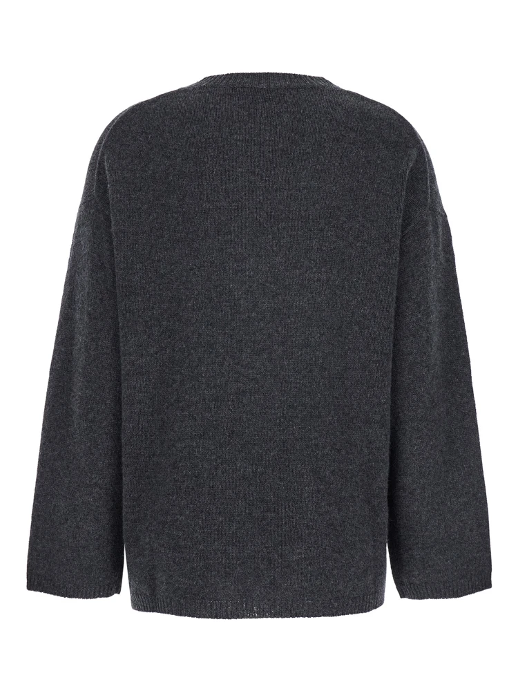 Grey Relaxed Crewneck Sweater in Cashmere Woman alternative