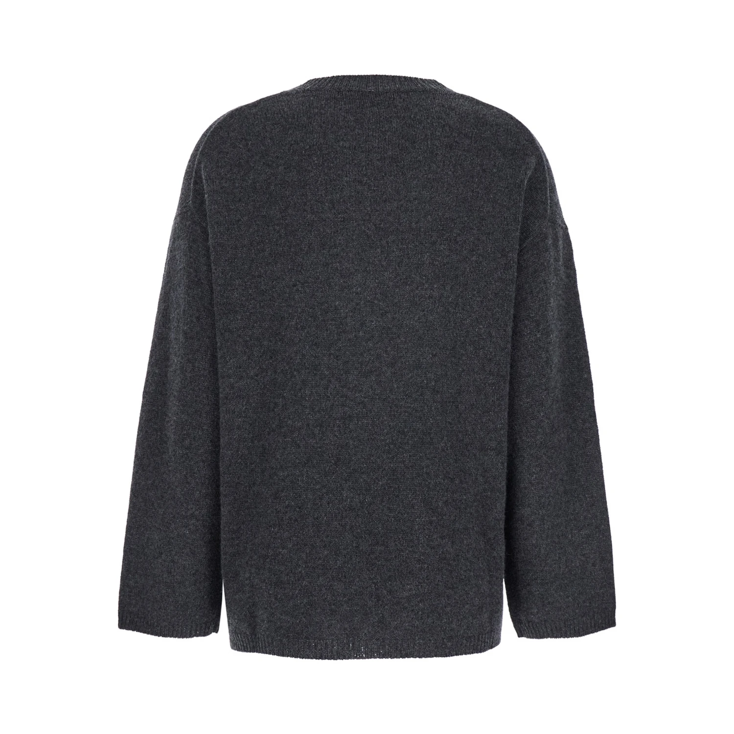 Grey Relaxed Crewneck Sweater in Cashmere Woman