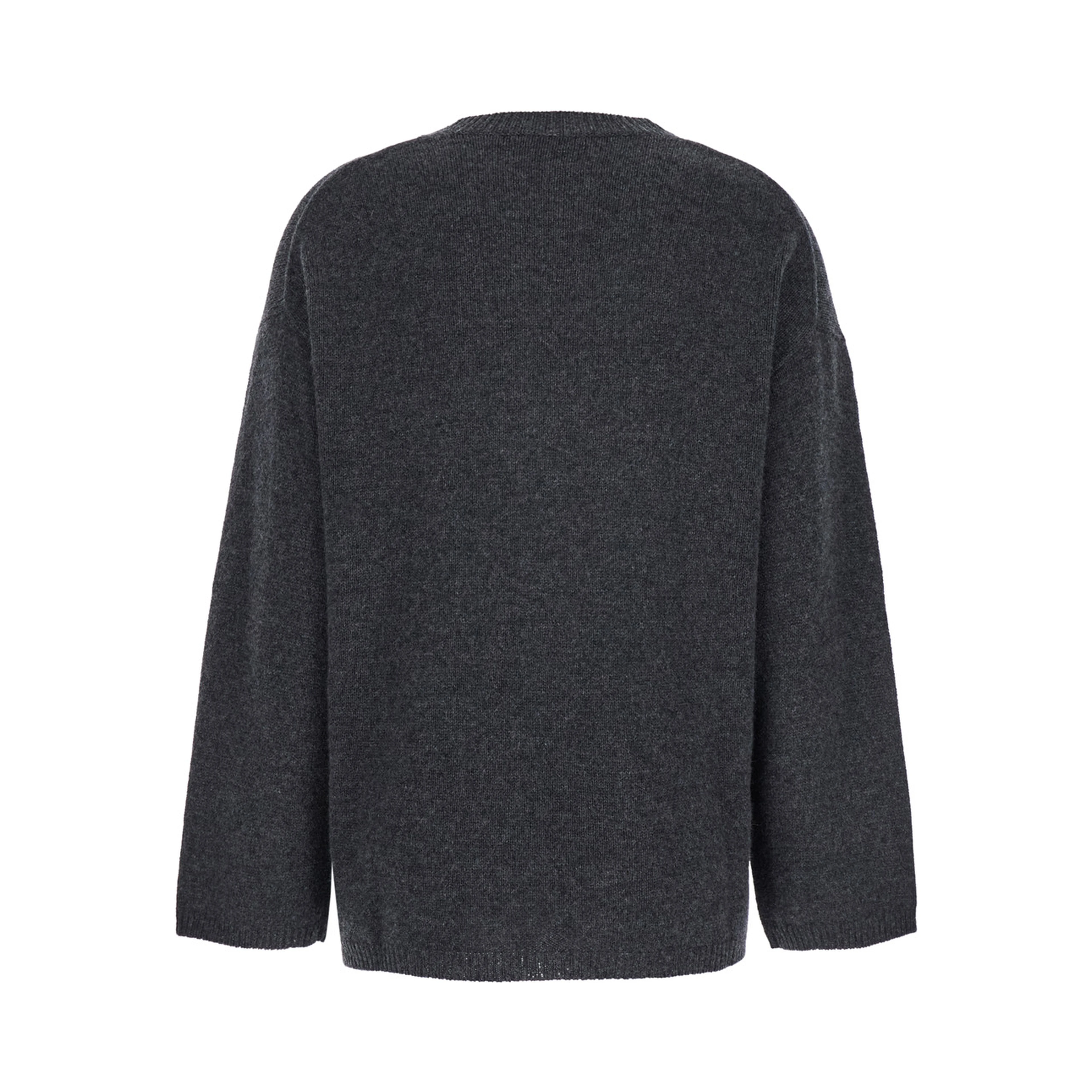 Grey Relaxed Crewneck Sweater in Cashmere Woman