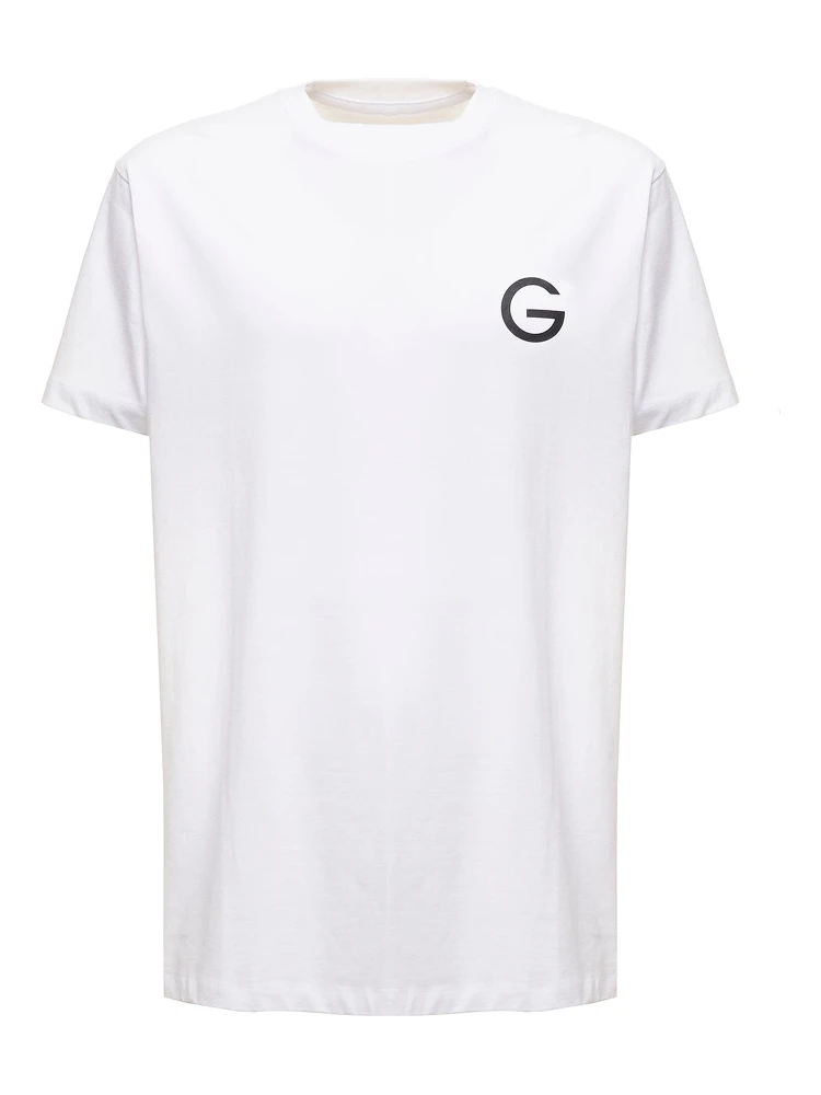 Gaudenzi Man White Cotton T-shirt with  Logo Print alternative
