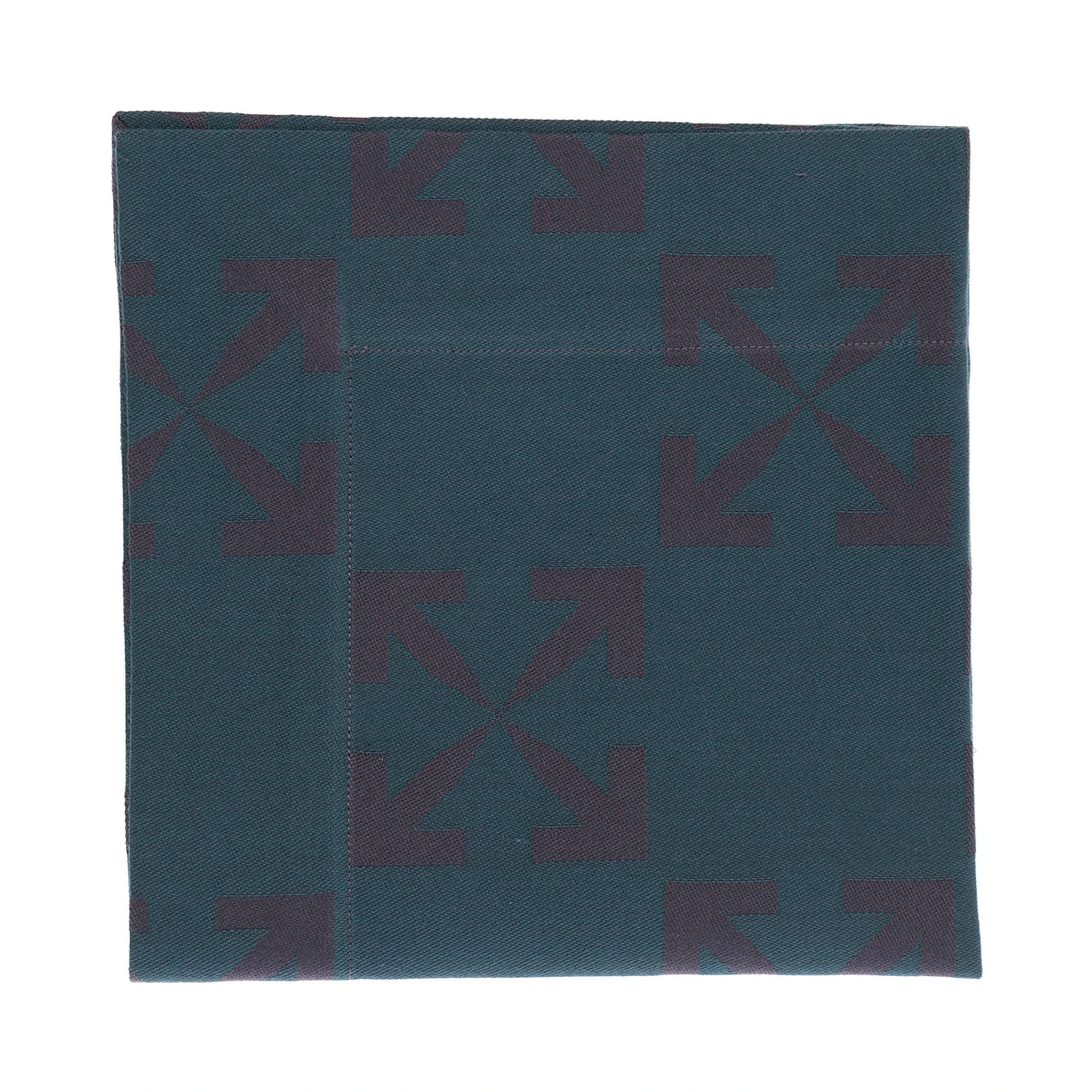 Set of Four Cotton and Viscose Arrow Jacquard Printed Placemats Off White Home