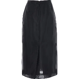 Anzio Black Skirt with Front Print in Polyester Woman