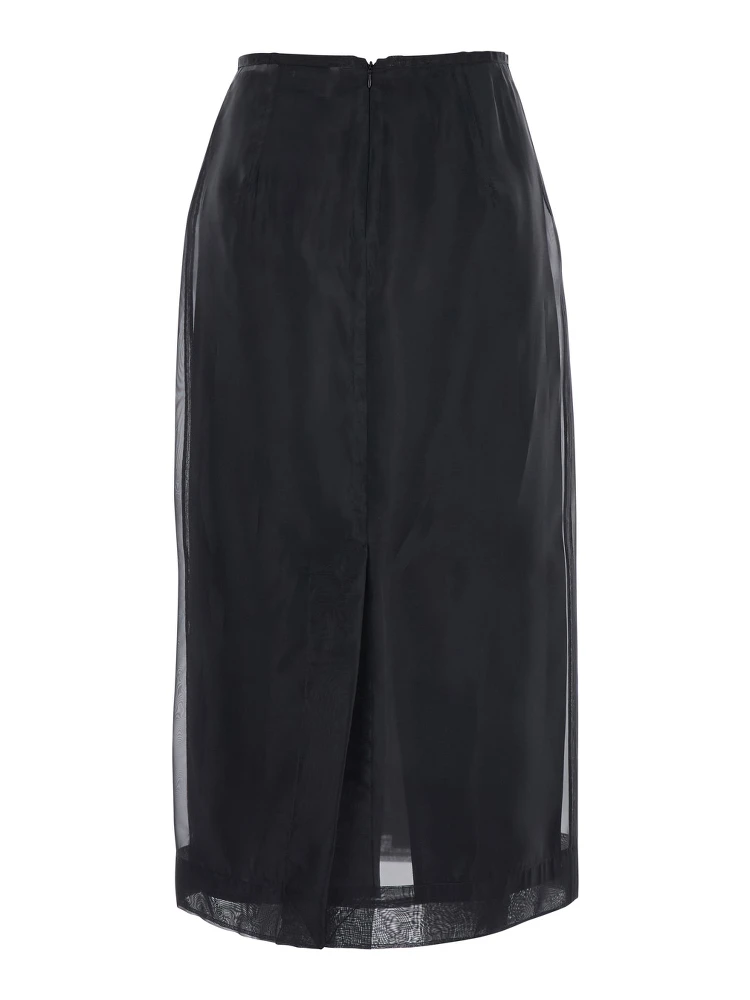 Anzio Black Skirt with Front Print in Polyester Woman alternative