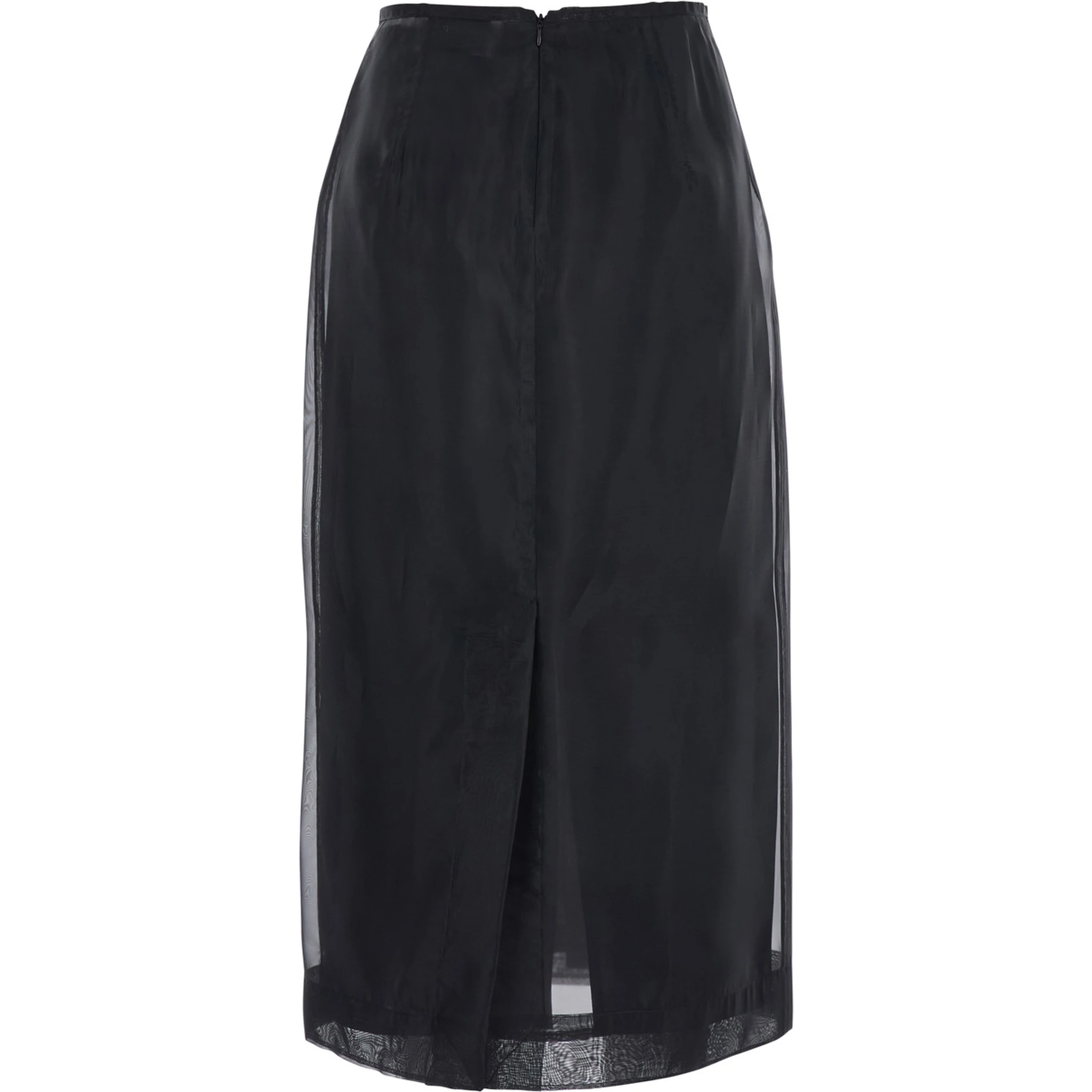 Anzio Black Skirt with Front Print in Polyester Woman