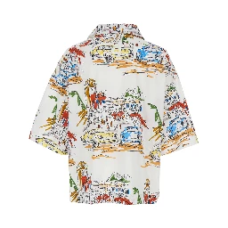 La Chemise Casaco Multicolor Bowling Shirt with Graphic Print in Cotton Man