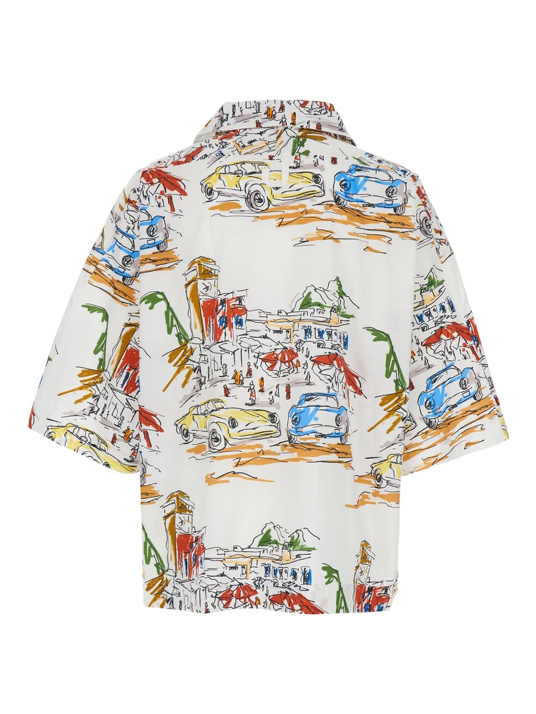 La Chemise Casaco Multicolor Bowling Shirt with Graphic Print in Cotton Man alternative
