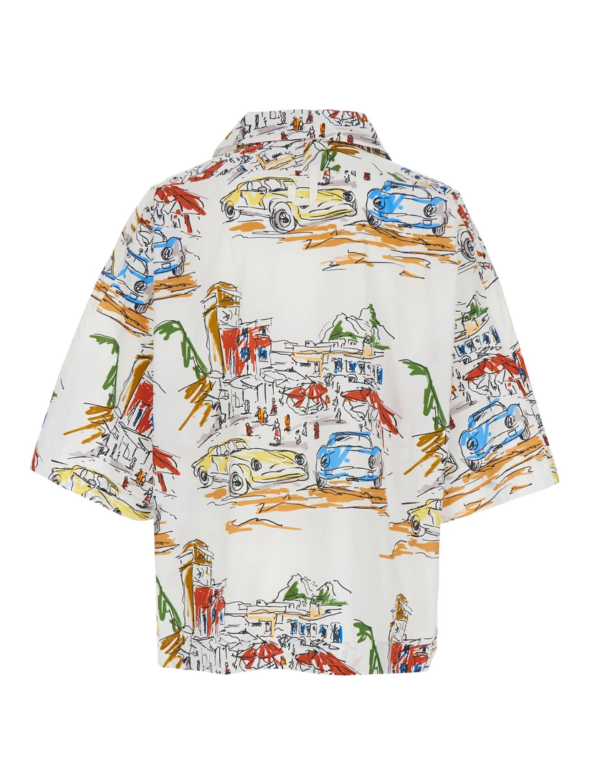 La Chemise Casaco Multicolor Bowling Shirt with Graphic Print in Cotton Man