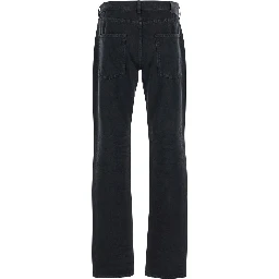 Black Slim Jeans with Logo Patch in Denim Man
