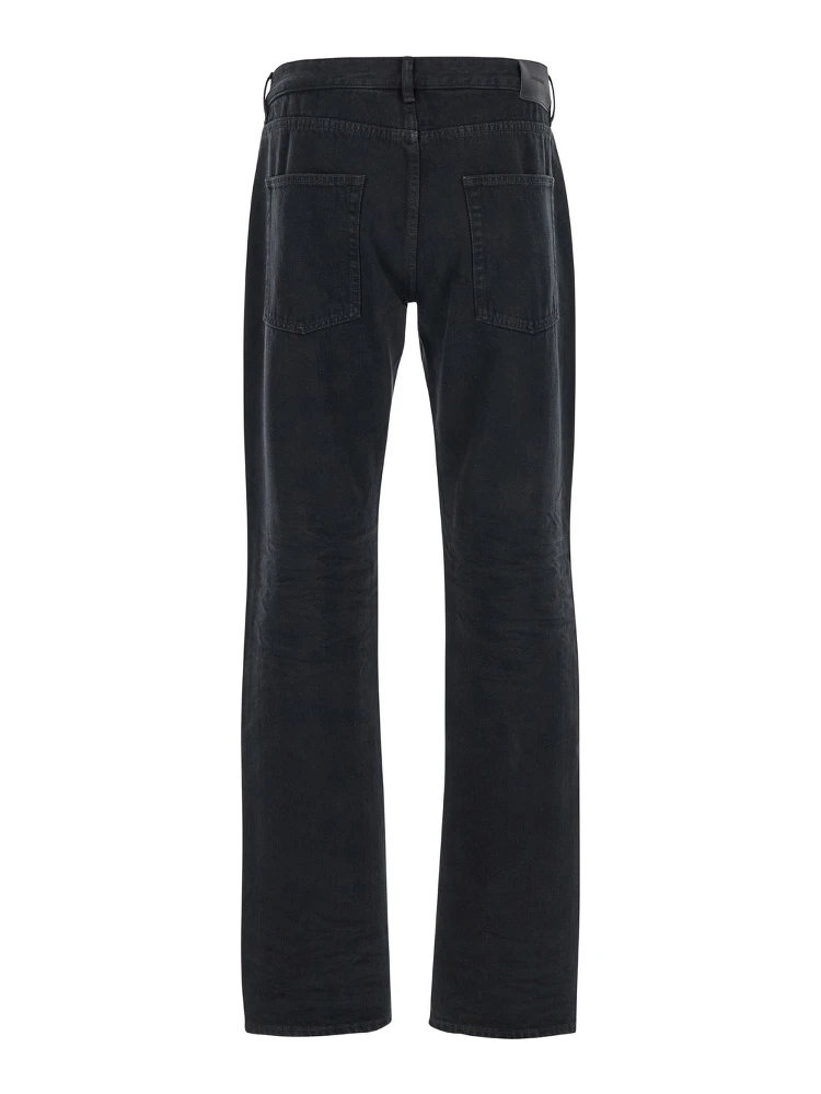 Black Slim Jeans with Logo Patch in Denim Man alternative
