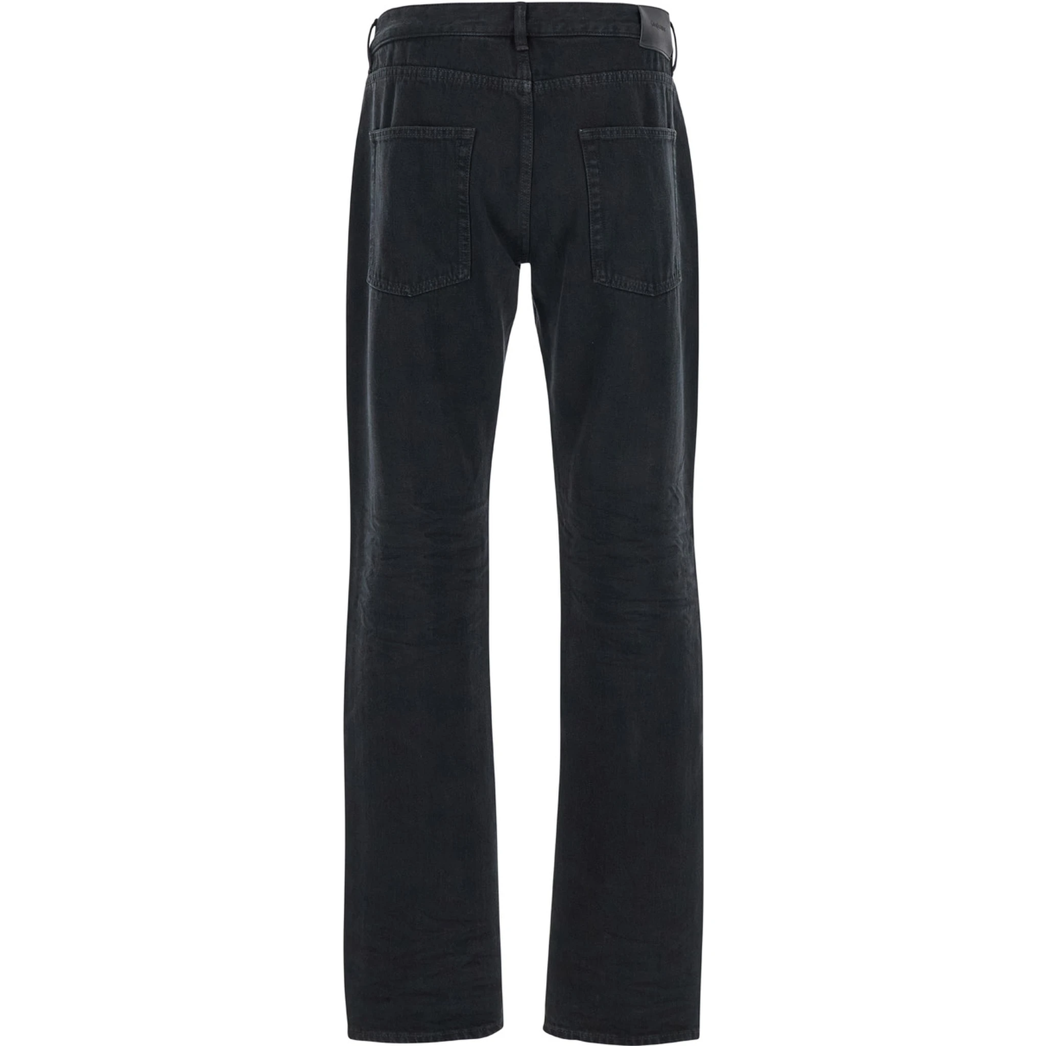 Black Slim Jeans with Logo Patch in Denim Man