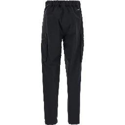 Black Cargo Pants with Adjustable Waist in Stretch Fabric Woman