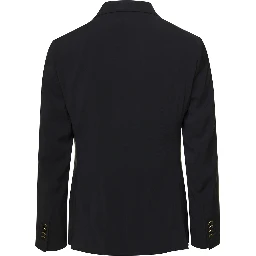 Black Single-Breasted Blazer in Viscose Blend Man