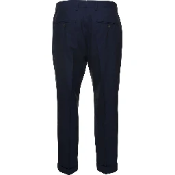 Blue Tailored Trousers in Wool Blend Man