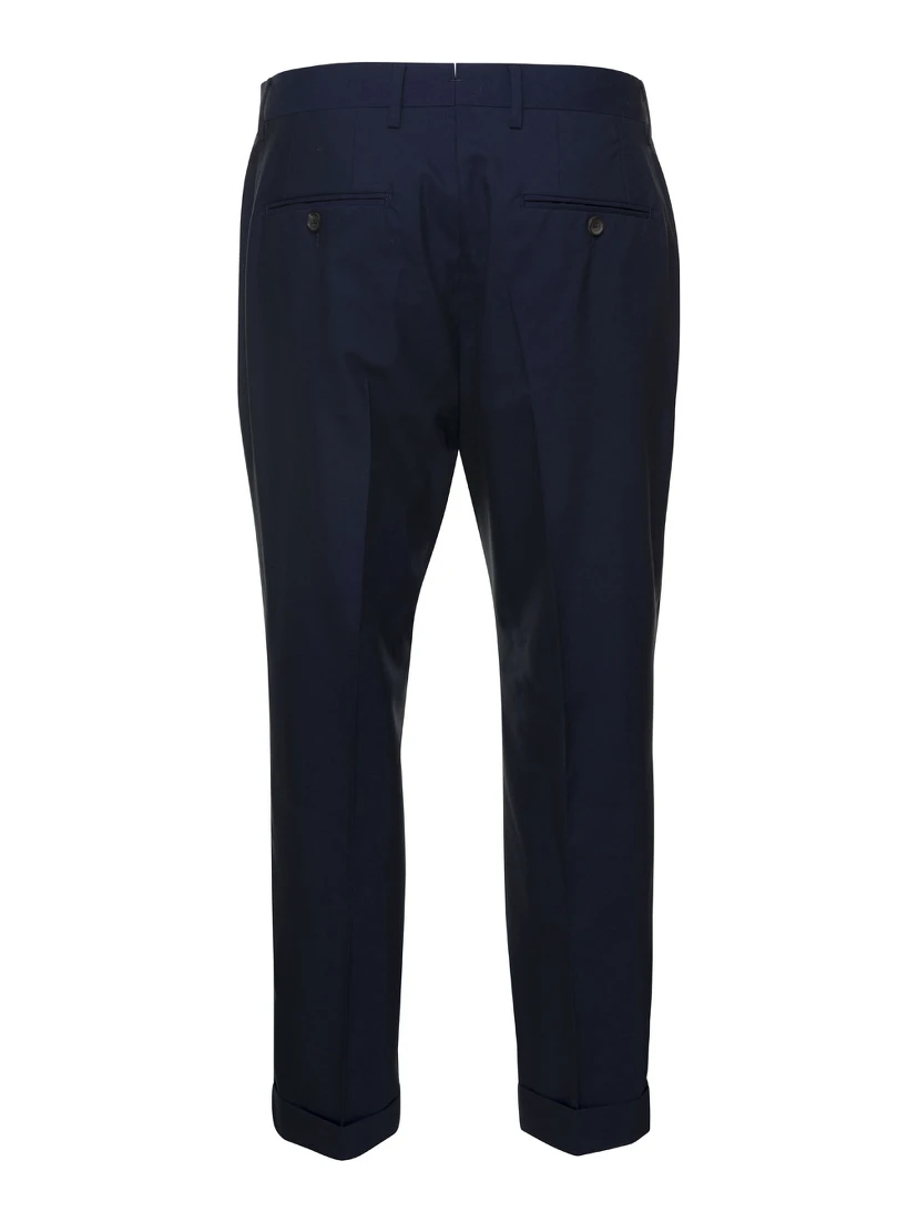 Blue Tailored Trousers in Wool Blend Man