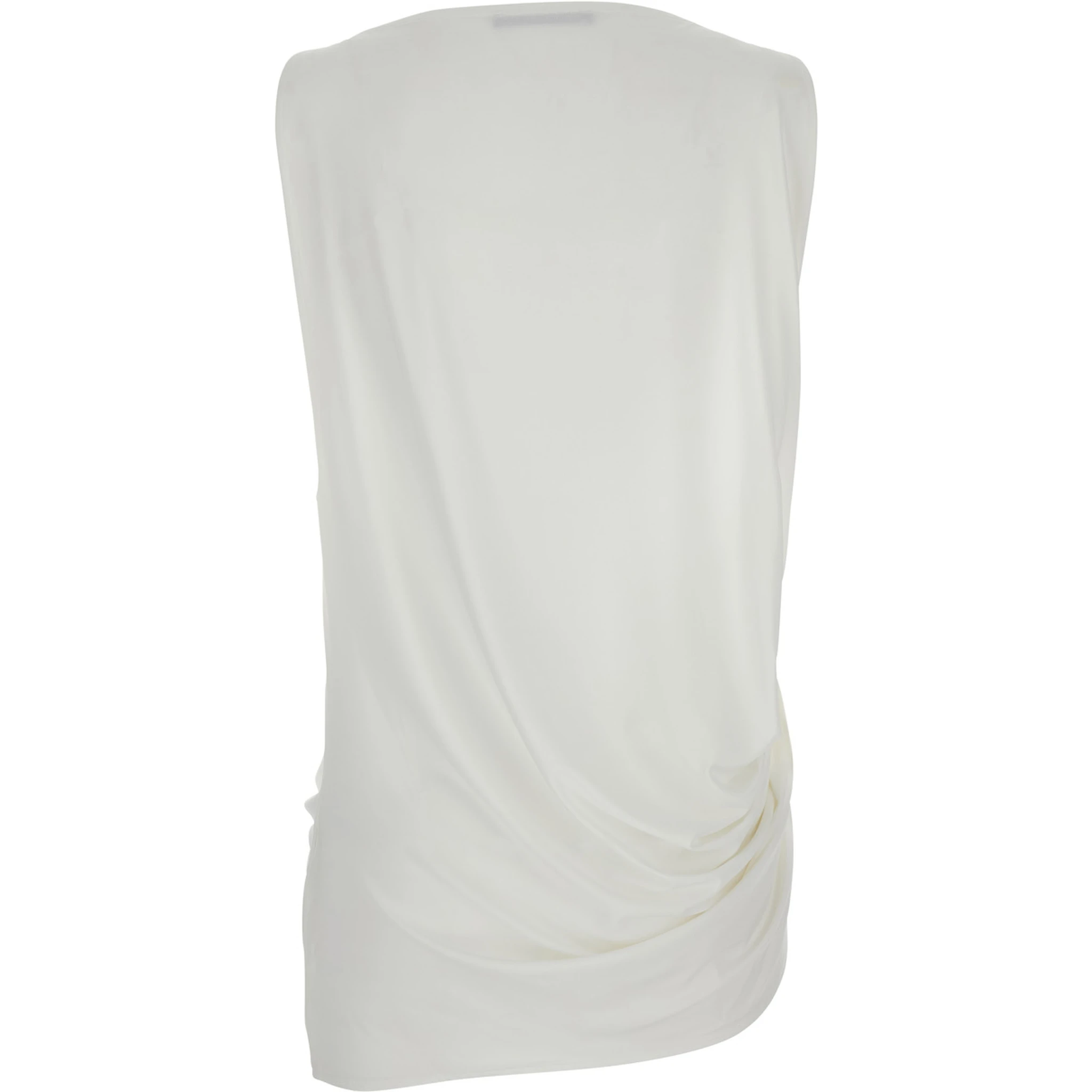 Le Haut Peplo White Top with Square Neck and Cut-Out on the Side in Viscose Blend Woman