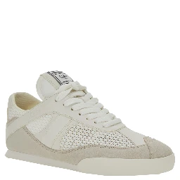 Kick White Sneakers with Logo Patch on the Tongue and Logo Lettering on the Rear in Fabric and Suede Woman
