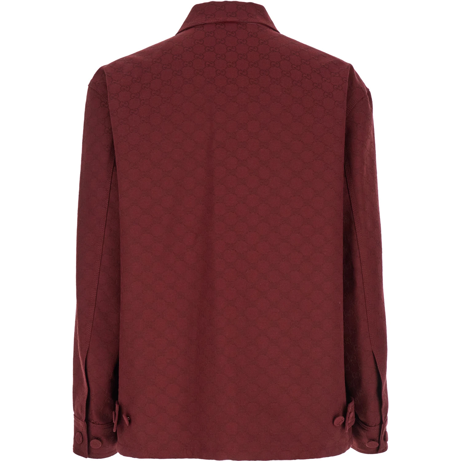 Bordeaux Jacket with All-Over GG Motif in Cotton Blend Man