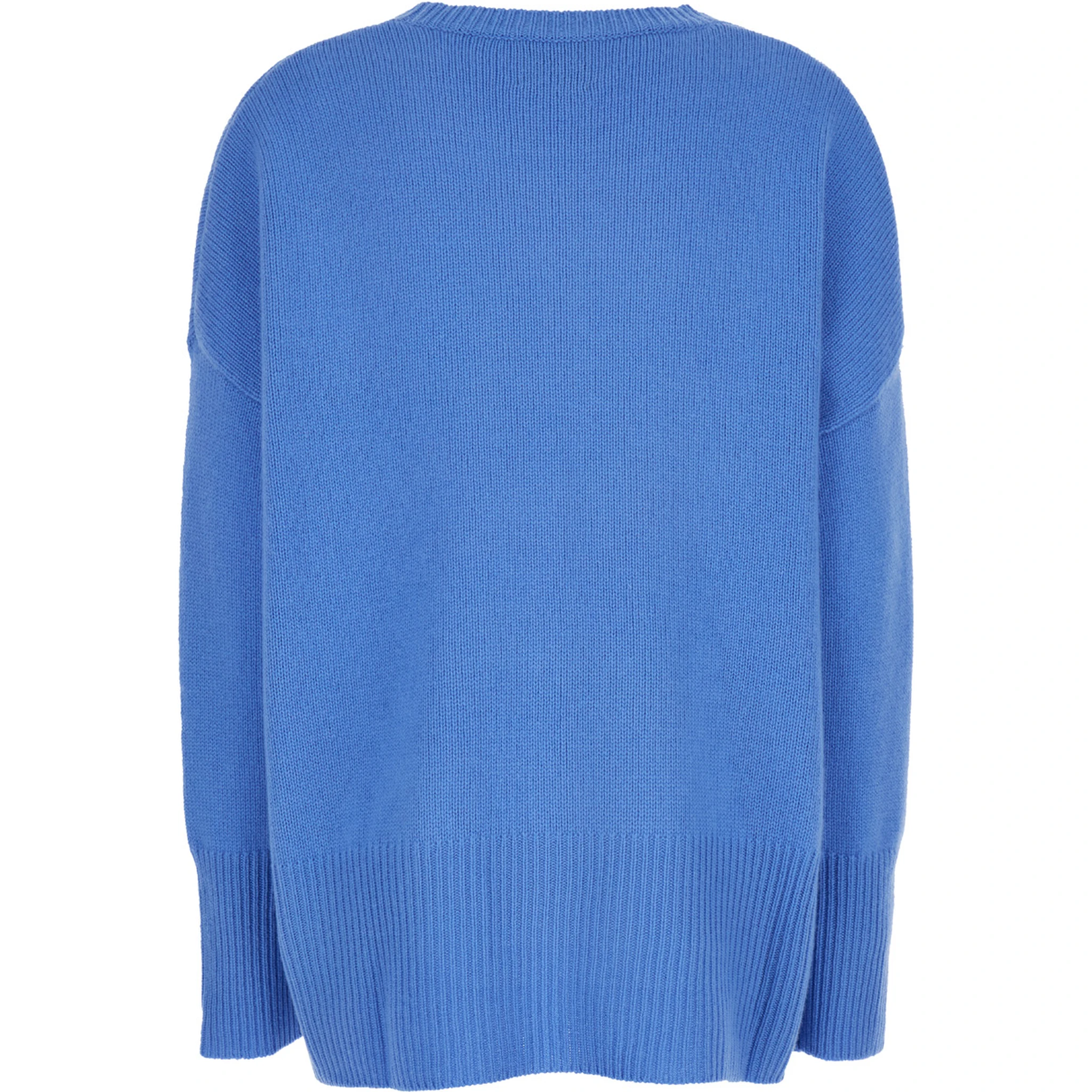 Light Blue Oversized Crewneck Sweater in Cashmere Woman