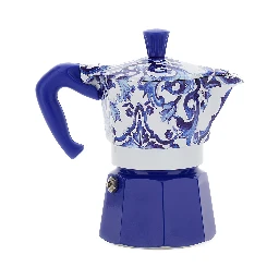 Express Medium BIALETTI Blue and White Moka with Blu Mediterraneo Motif in Tech Materials Home
