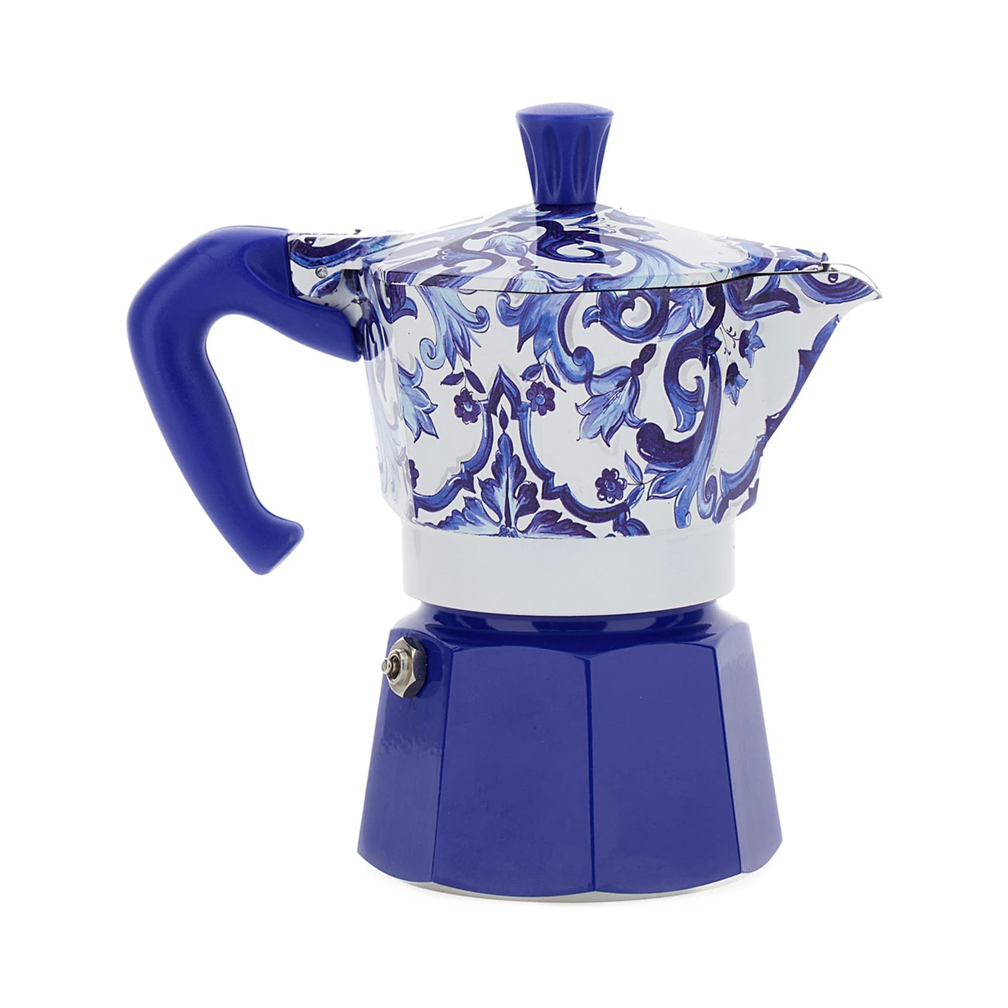 Express Medium BIALETTI Blue and White Moka with Blu Mediterraneo Motif in Tech Materials Home