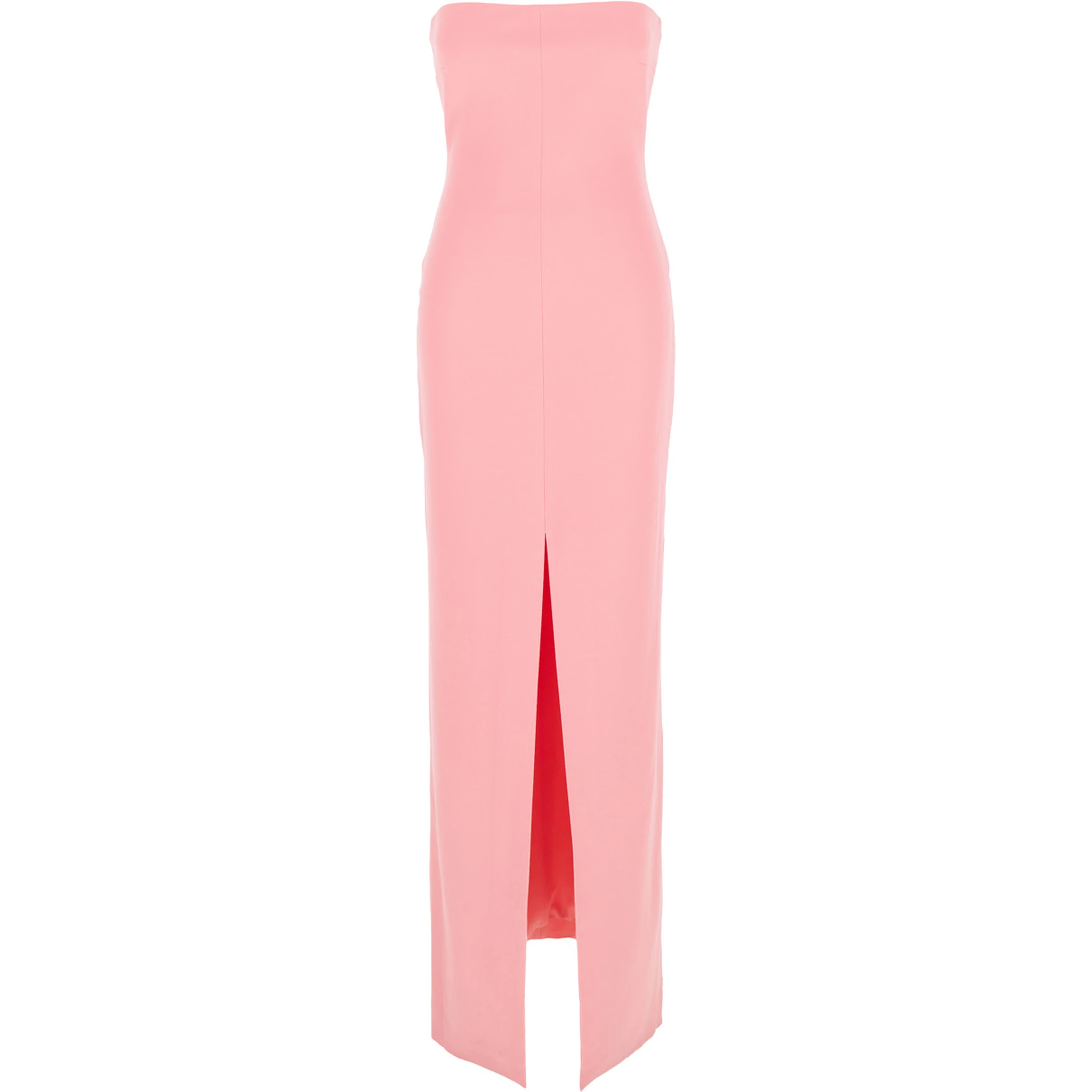 Bysha Pink Long Dress with Front Split in Tech Fabric Stretch Woman