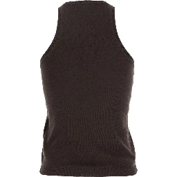 Arness Black Sleeveless Top with Halterneck in Cotton Woman
