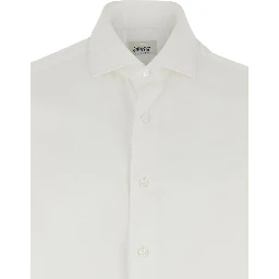 White Shirt with Classic Collar in Cotton Man