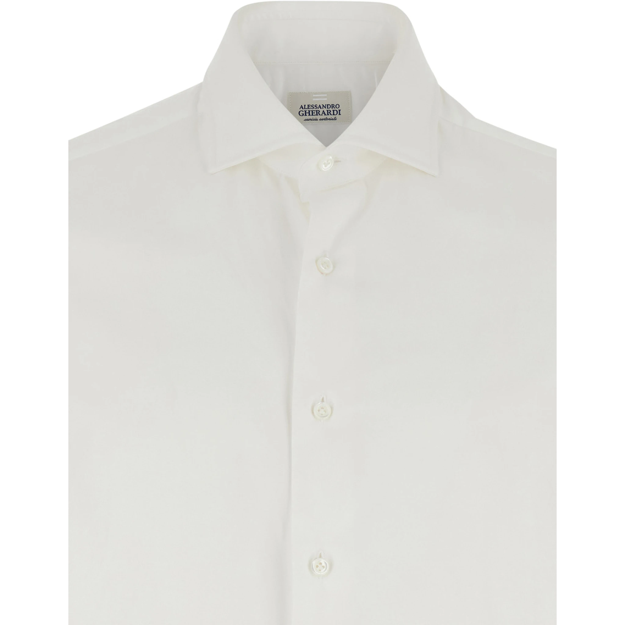 White Shirt with Classic Collar in Cotton Man