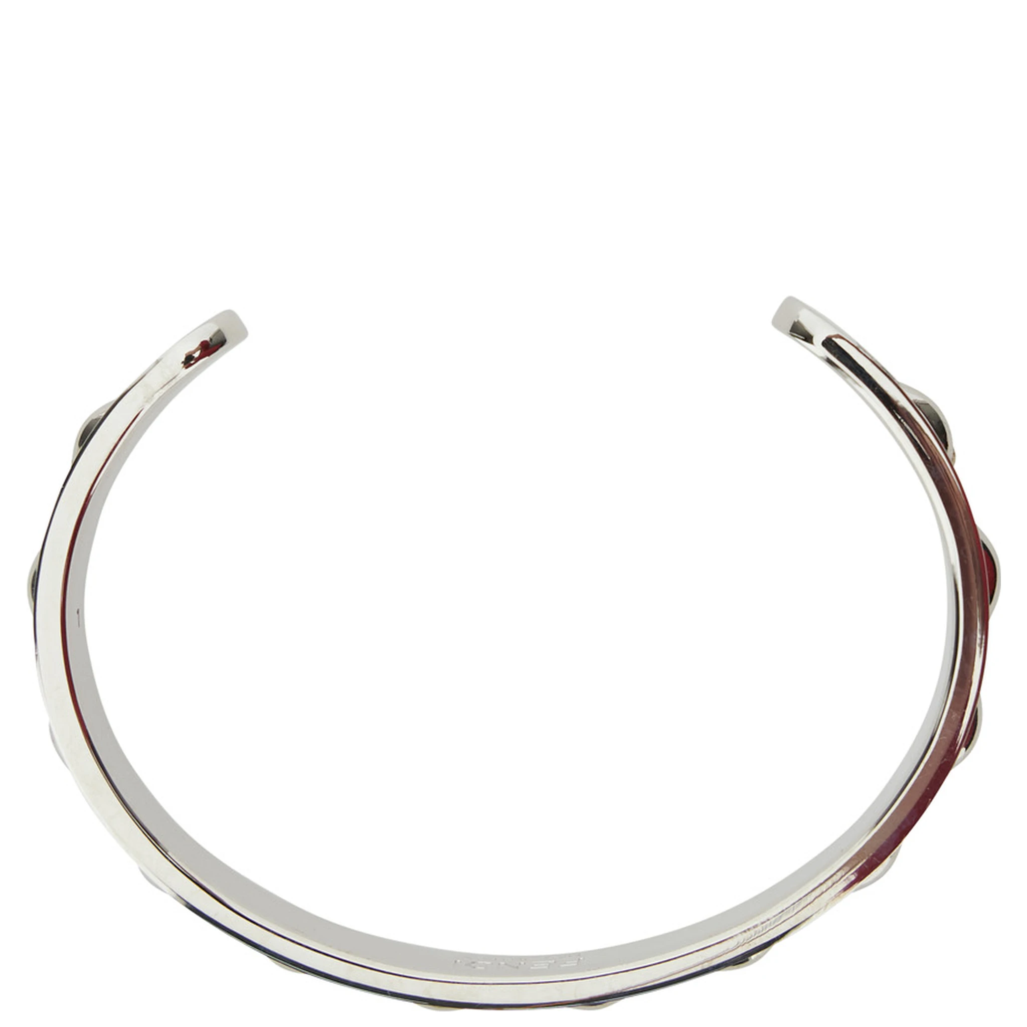 Silver-Colored Bracelet with Leather Details and Open Design in Brass Man