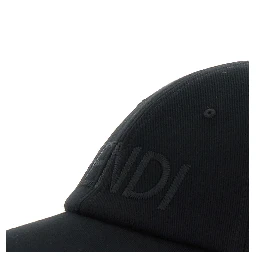 Black Baseball Cap with Logo Lettering Embroidery on the Front in Cotton Man