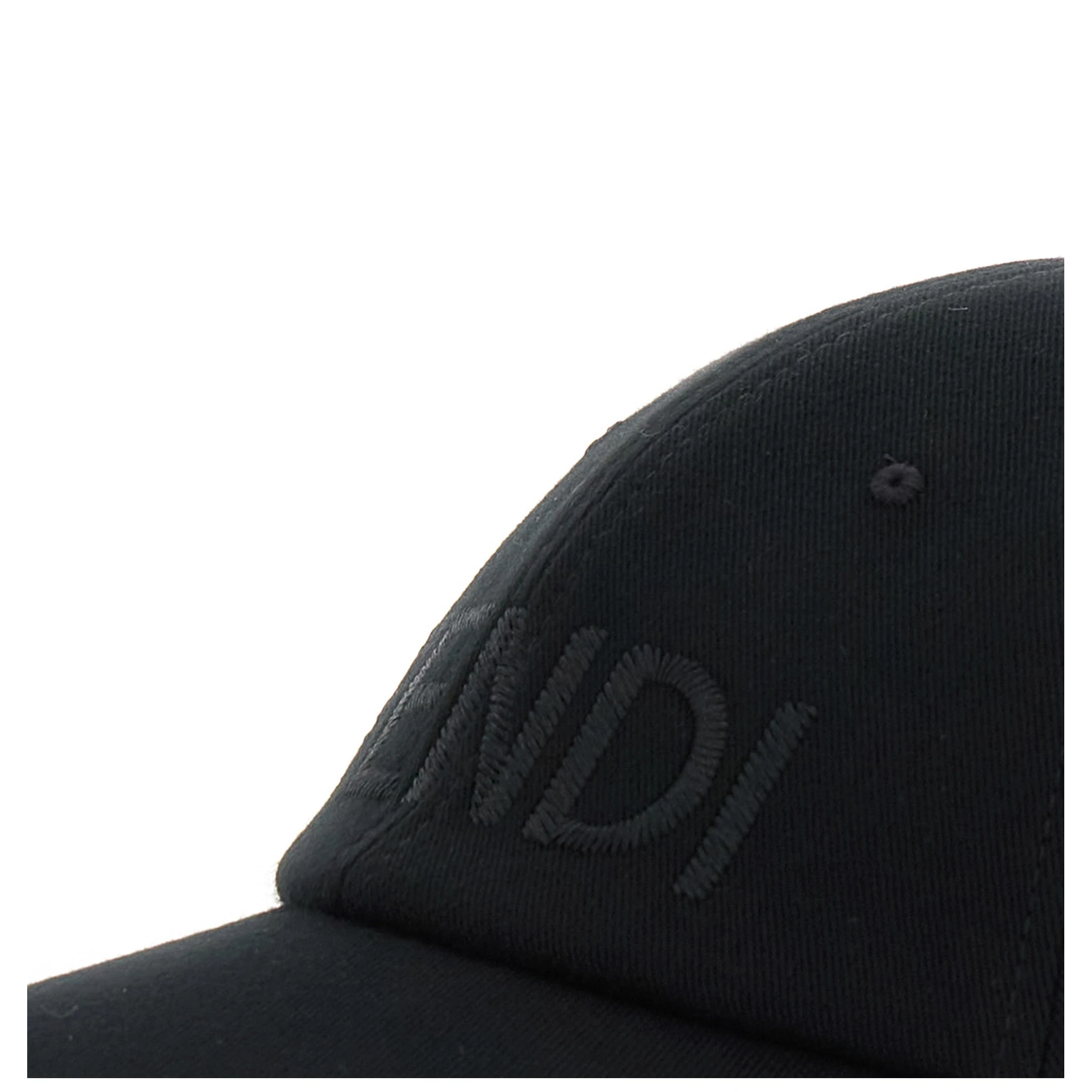 Black Baseball Cap with Logo Lettering Embroidery on the Front in Cotton Man