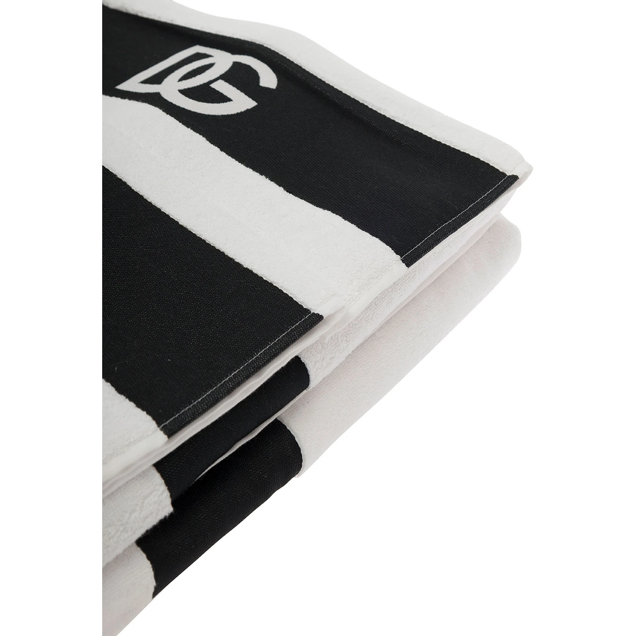 White Set of Five Towels with DG Logo in Terry Cotton