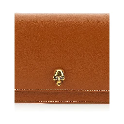 Small Skull Caramel Crossbody Bag with Skull Detail in Leather Woman