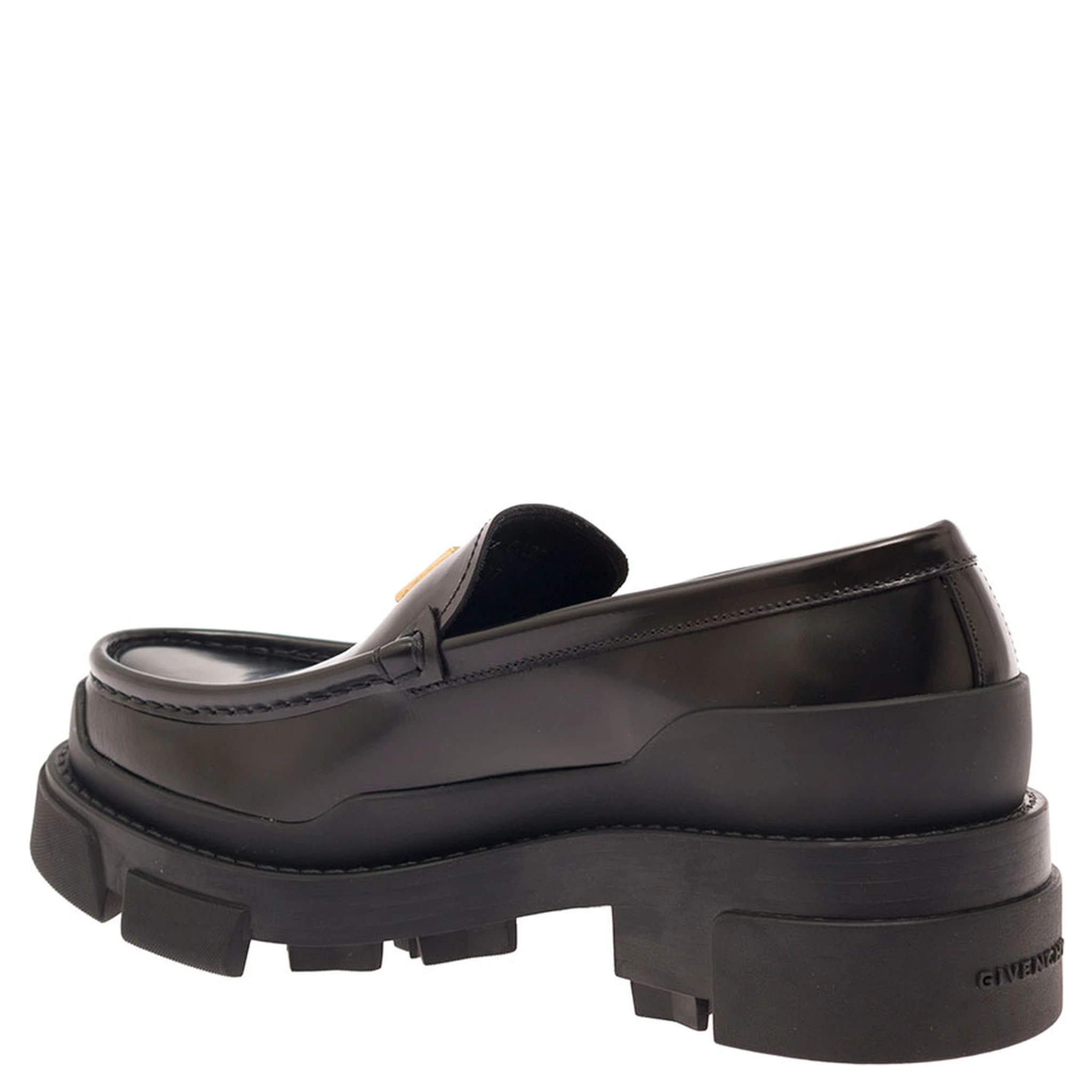 Terra Black Loafers with 4G Logo in Leather Woman