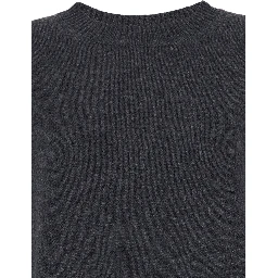 Grey Relaxed Crewneck Sweater in Cashmere Woman