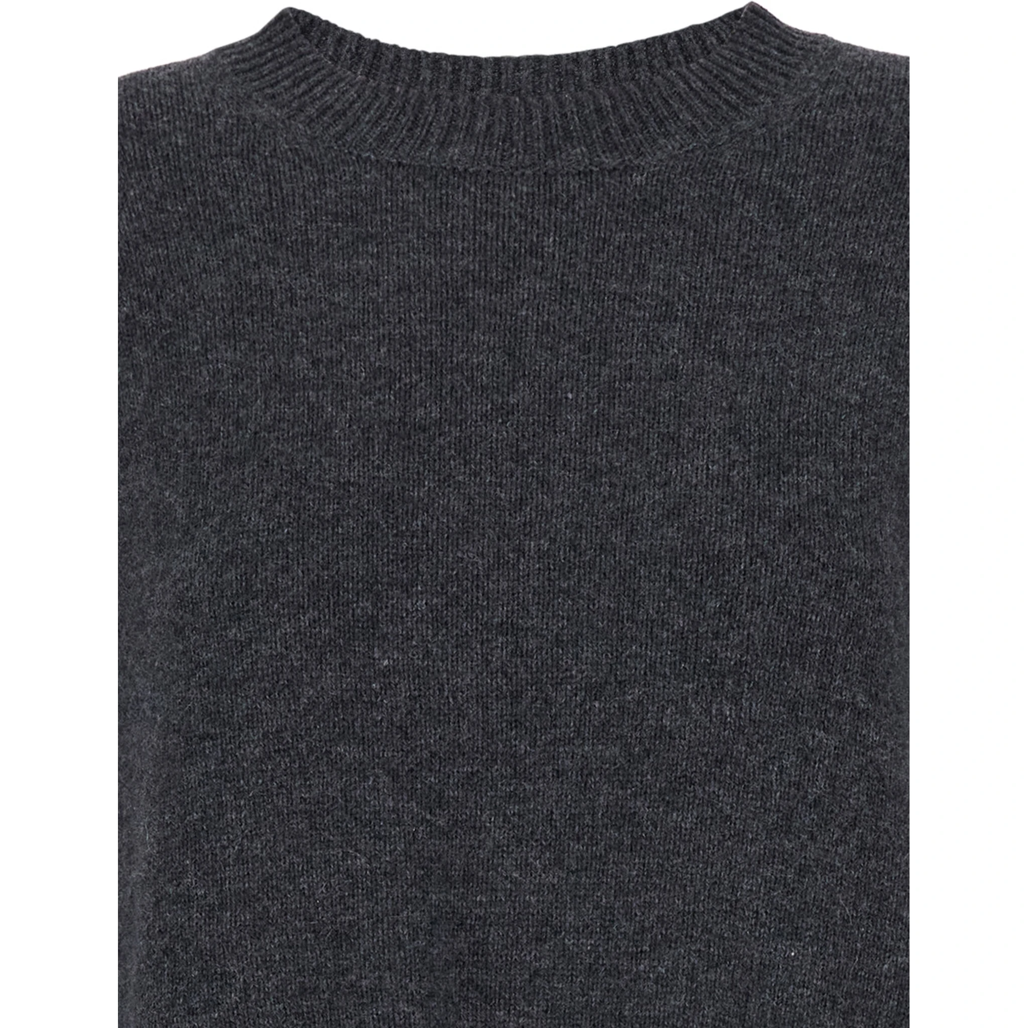 Grey Relaxed Crewneck Sweater in Cashmere Woman