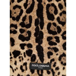 Multicolor Bath Towel wirh All-Over Leopard Print in Cotton Dolce & Gabbana