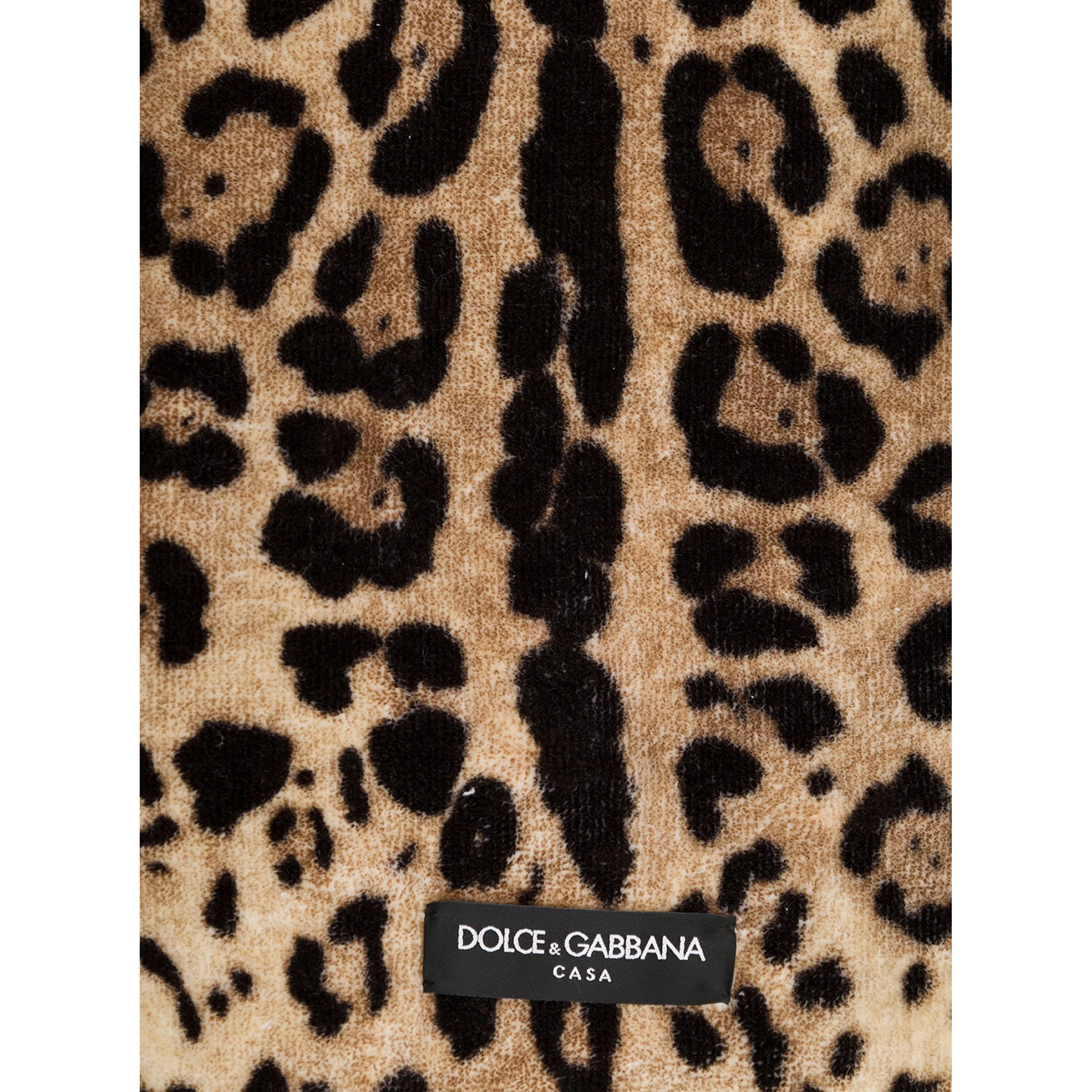 Multicolor Bath Towel wirh All-Over Leopard Print in Cotton Dolce & Gabbana