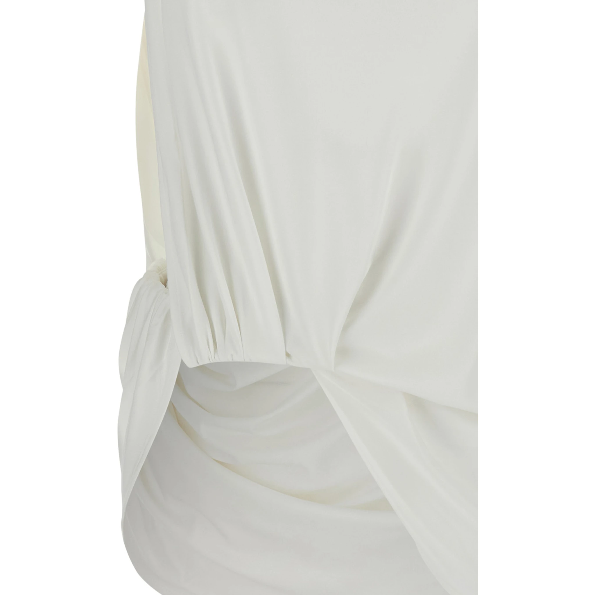 Le Haut Peplo White Top with Square Neck and Cut-Out on the Side in Viscose Blend Woman