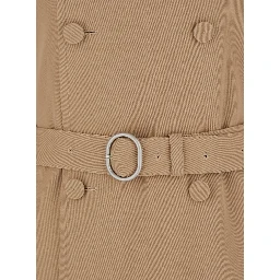 Beige Double Breasted Trench with Belt in Wool Man