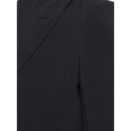 Black Single-Breasted Blazer in Viscose Blend Man