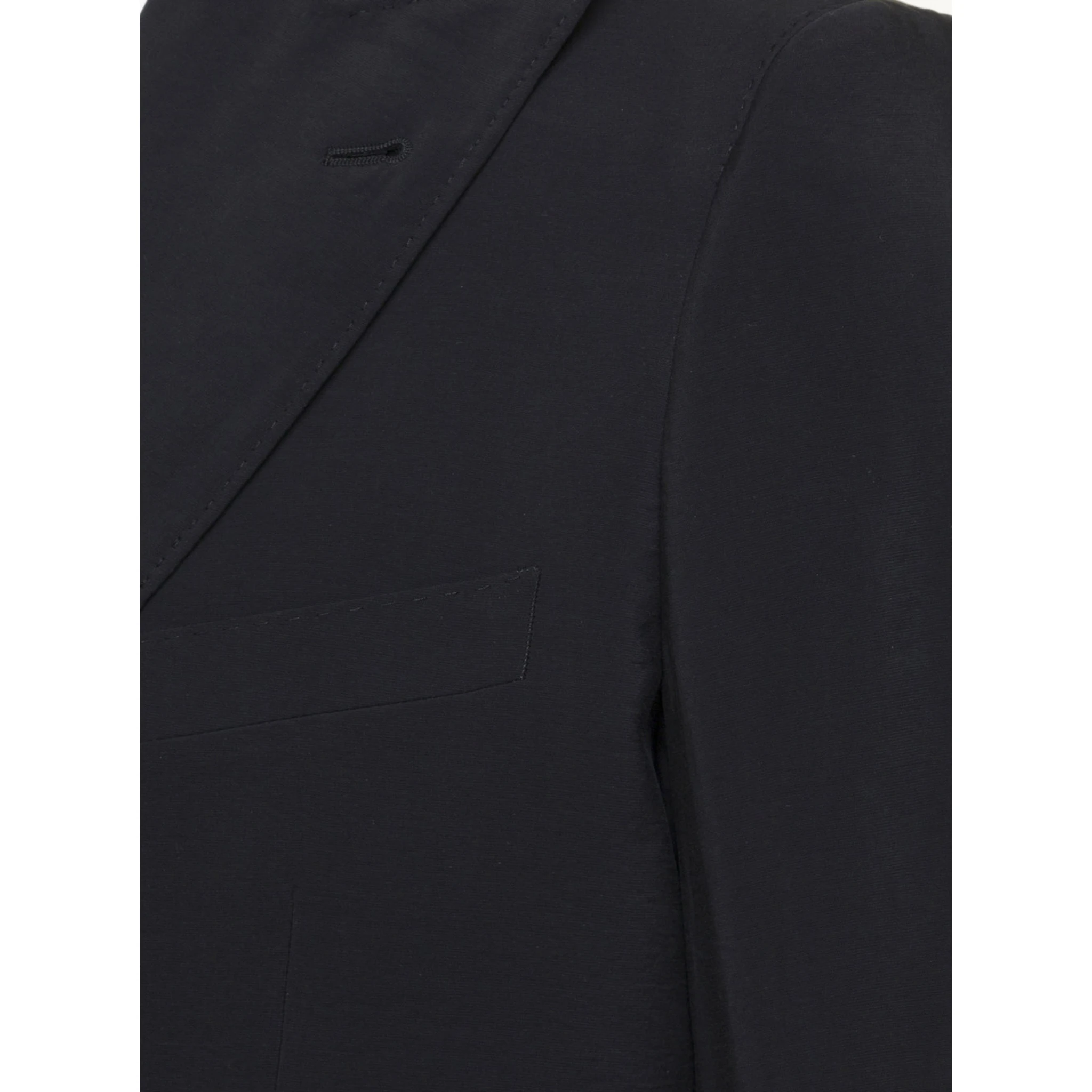 Black Single-Breasted Blazer in Viscose Blend Man