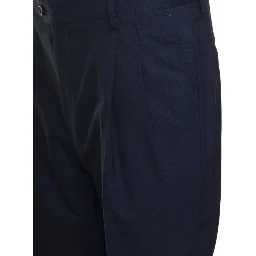 Blue Tailored Trousers in Wool Blend Man