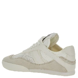 Kick White Sneakers with Logo Patch on the Tongue and Logo Lettering on the Rear in Fabric and Suede Woman