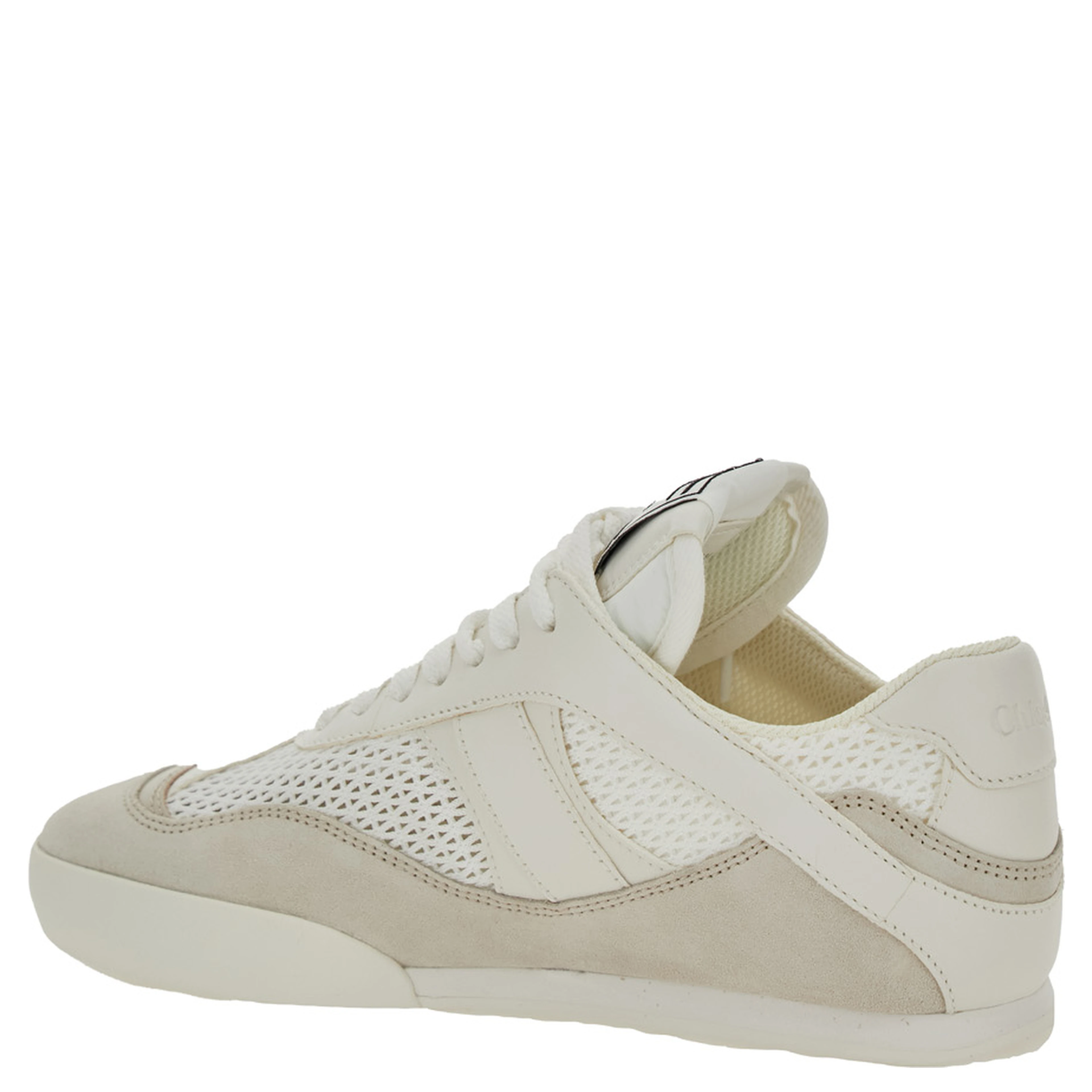 Kick White Sneakers with Logo Patch on the Tongue and Logo Lettering on the Rear in Fabric and Suede Woman