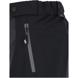 Black Cargo Pants with Adjustable Waist in Stretch Fabric Woman